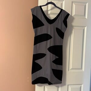 Mini dress.  Geometric pattern. Cotton Lycra so moves with you!
